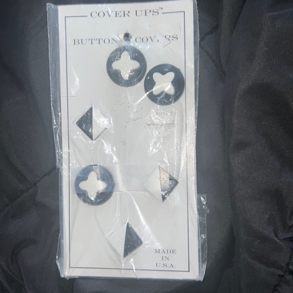 BUTTON COVERS B/W Vintage - Picture 1 of 3